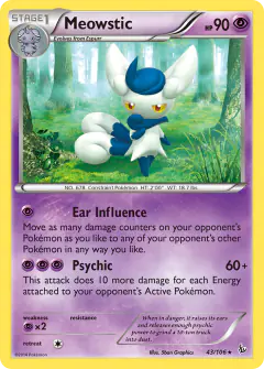 Meowstic 43/106 Rare card from Flashfire