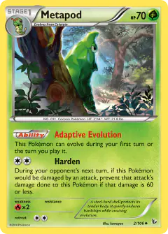 Metapod 2/106 Uncommon card from Flashfire