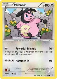 Miltank 83/106 Uncommon card from Flashfire