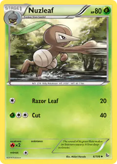 Nuzleaf 6/106 Uncommon card from Flashfire