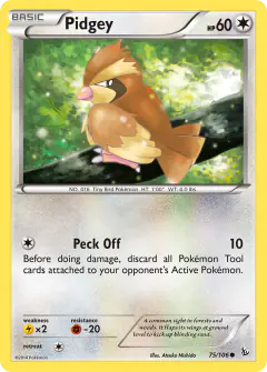Pidgey 75/106 Common card from Flashfire