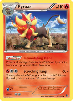 Pyroar 20/106 Rare Holo card from Flashfire