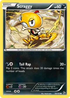 Scraggy 58/106 Common card from Flashfire