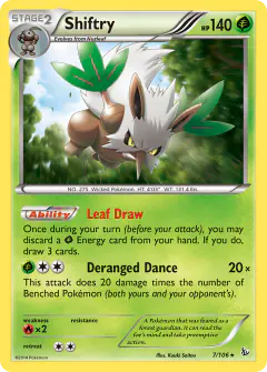 Shiftry 7/106 Rare Holo card from Flashfire