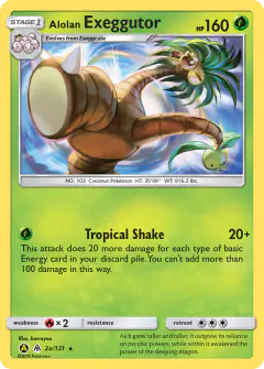 Alolan Exeggutor 2a/131 Rare card from Forbidden Light