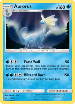Aurorus 28/131 Rare Holo card from Forbidden Light