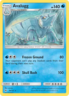 Avalugg 30/131 Rare card from Forbidden Light