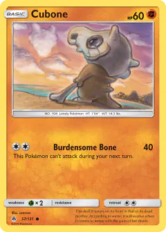 Cubone 57/131 Common card from Forbidden Light