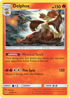 Delphox 17/131 Rare Holo card from Forbidden Light
