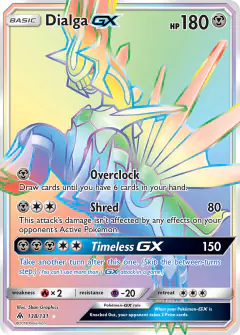 Dialga-GX 138/131 Rare Rainbow card from Forbidden Light