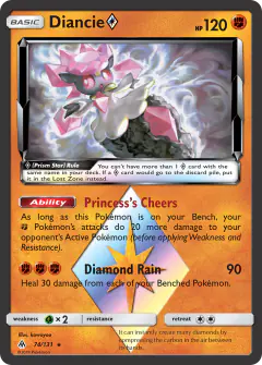 Diancie ◇ 74/131 Rare Prism Star card from Forbidden Light
