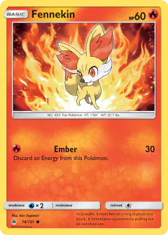 Fennekin 14/131 Common card from Forbidden Light