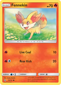 Fennekin 15/131 Common card from Forbidden Light