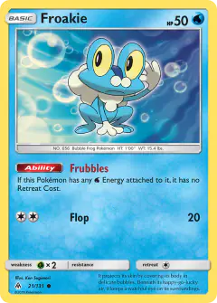 Froakie 21/131 Common card from Forbidden Light
