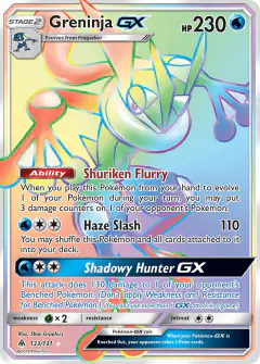 Greninja-GX 133/131 Rare Rainbow card from Forbidden Light