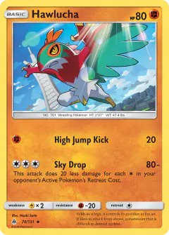 Hawlucha 70/131 Uncommon card from Forbidden Light