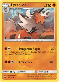Lycanroc 76/131 Rare card from Forbidden Light