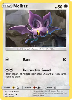 Noibat 100/131 Common card from Forbidden Light