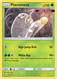 Pheromosa 11/131 Rare Holo card from Forbidden Light