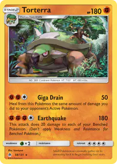 Torterra 58/131 Rare card from Forbidden Light