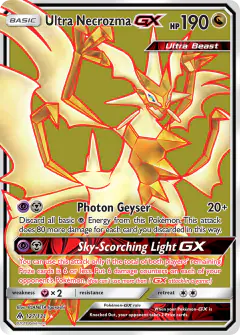 Ultra Necrozma-GX 127/131 Rare Ultra card from Forbidden Light