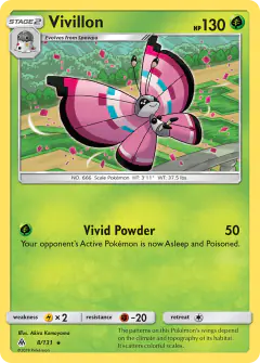 Vivillon 8/131 Rare card from Forbidden Light