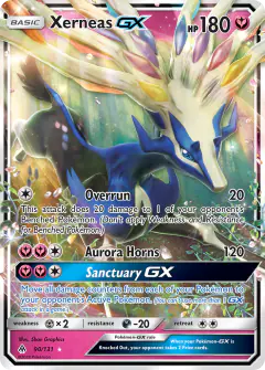 Xerneas-GX 90/131 Rare Holo GX card from Forbidden Light