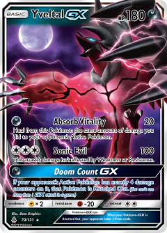 Yveltal-GX 79/131 Rare Holo GX card from Forbidden Light
