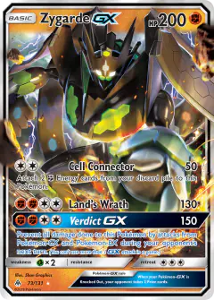 Zygarde-GX 73/131 Rare Holo GX card from Forbidden Light