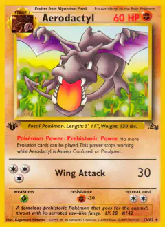 Aerodactyl 16/62 Rare card from Fossil