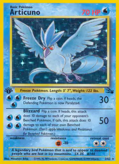 Articuno 2/62 Rare Holo card from Fossil