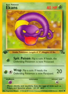 Ekans 46/62 Common card from Fossil