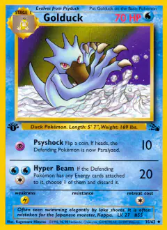 Golduck 35/62 Uncommon card from Fossil
