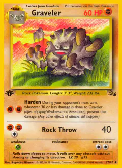 Graveler 37/62 Uncommon card from Fossil