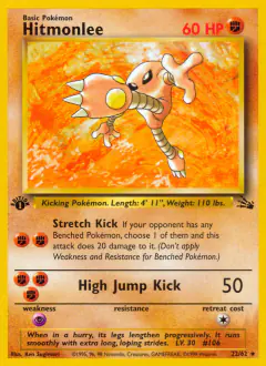 Hitmonlee 22/62 Rare card from Fossil