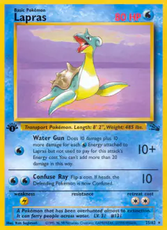 Lapras 25/62 Rare card from Fossil