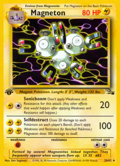 Magneton 26/62 Rare card from Fossil