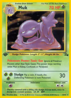 Muk 13/62 Rare Holo card from Fossil