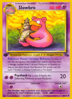 Slowbro 43/62 Uncommon card from Fossil