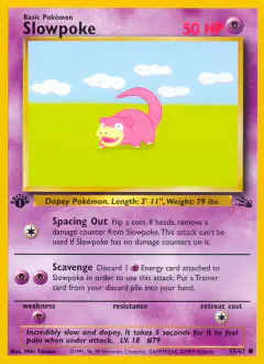 Slowpoke 55/62 Common card from Fossil