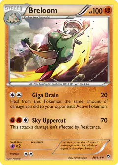 Breloom 50/111 Rare card from Furious Fists