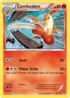 Combusken 13/111 Uncommon card from Furious Fists