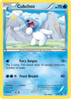 Cubchoo 21/111 Common card from Furious Fists