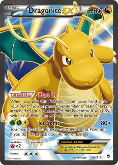 Dragonite-EX 108/111 Rare Ultra card from Furious Fists