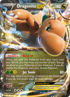 Dragonite-EX 74/111 Rare Holo EX card from Furious Fists