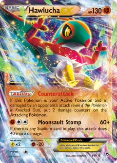 Hawlucha-EX 64/111 Rare Holo EX card from Furious Fists