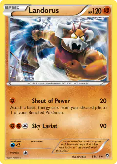 Landorus 58/111 Rare Holo card from Furious Fists