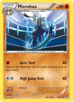 Mienshao 57/111 Uncommon card from Furious Fists