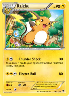 Raichu 28/111 Uncommon card from Furious Fists