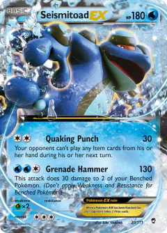 Seismitoad-EX 20/111 Rare Holo EX card from Furious Fists